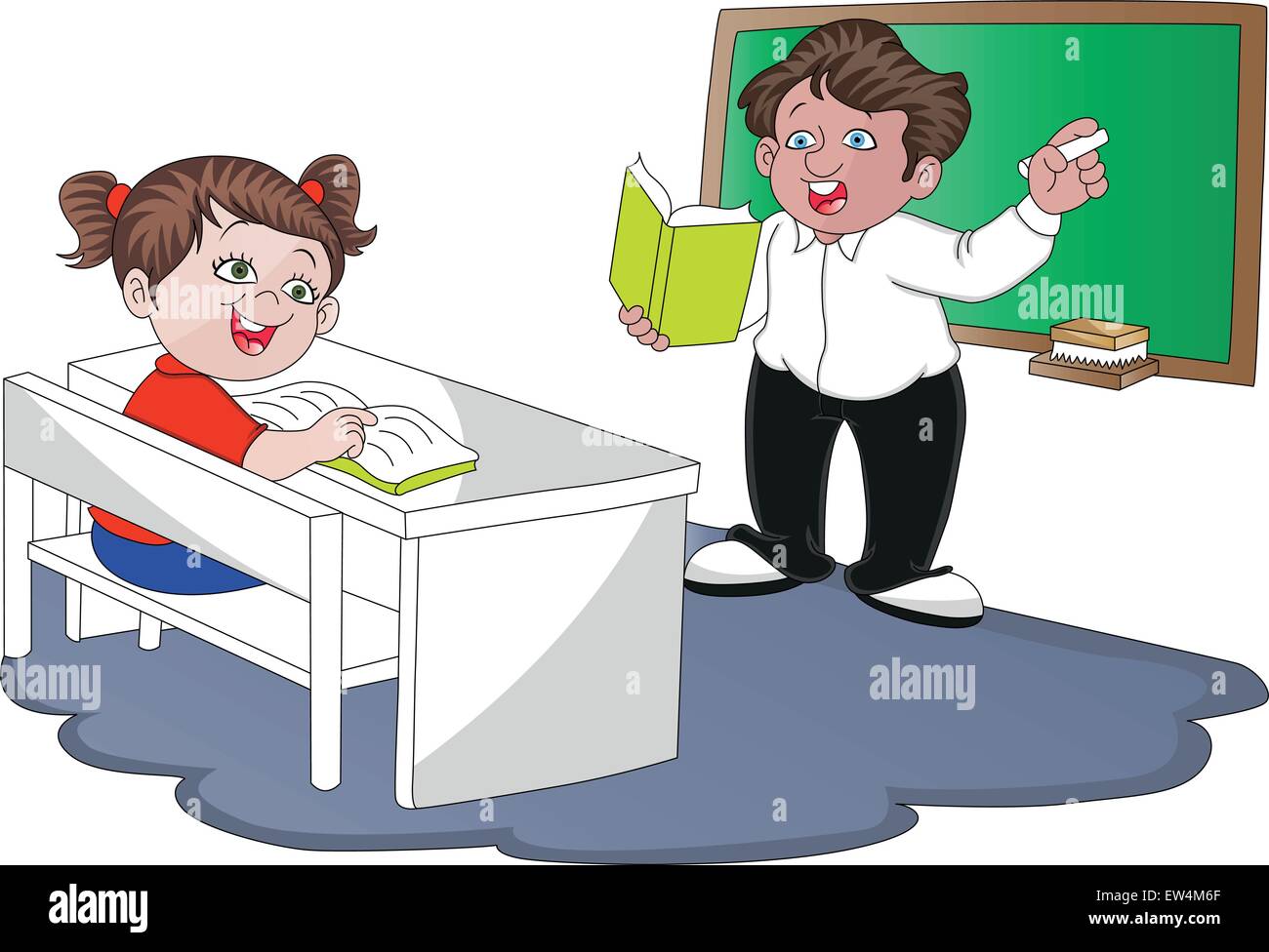 Vector illustration of teacher teaching student in classroom Stock Vector  Image & Art - Alamy