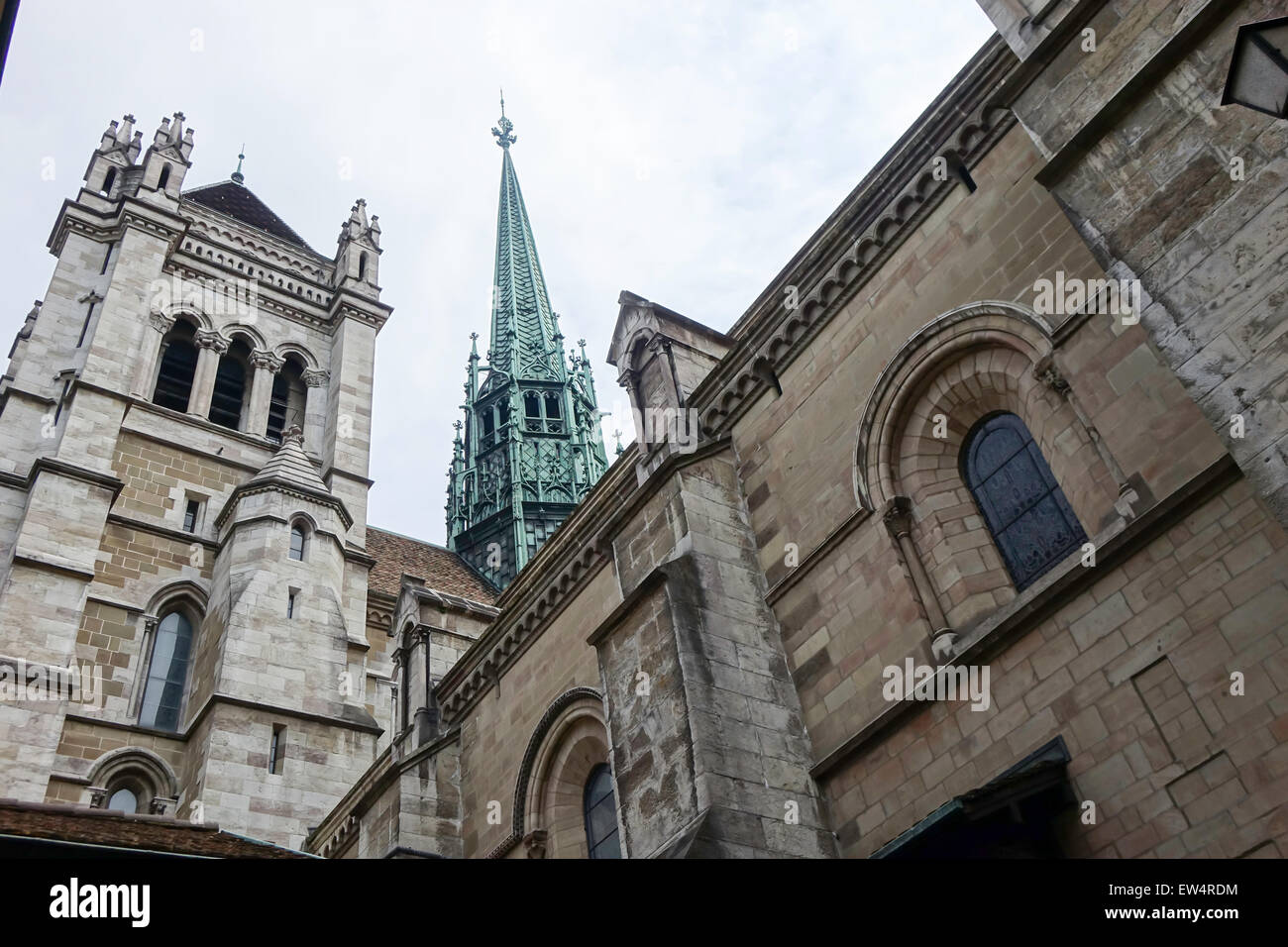 Saint Peter's Cathedral Geneva Stock Photo