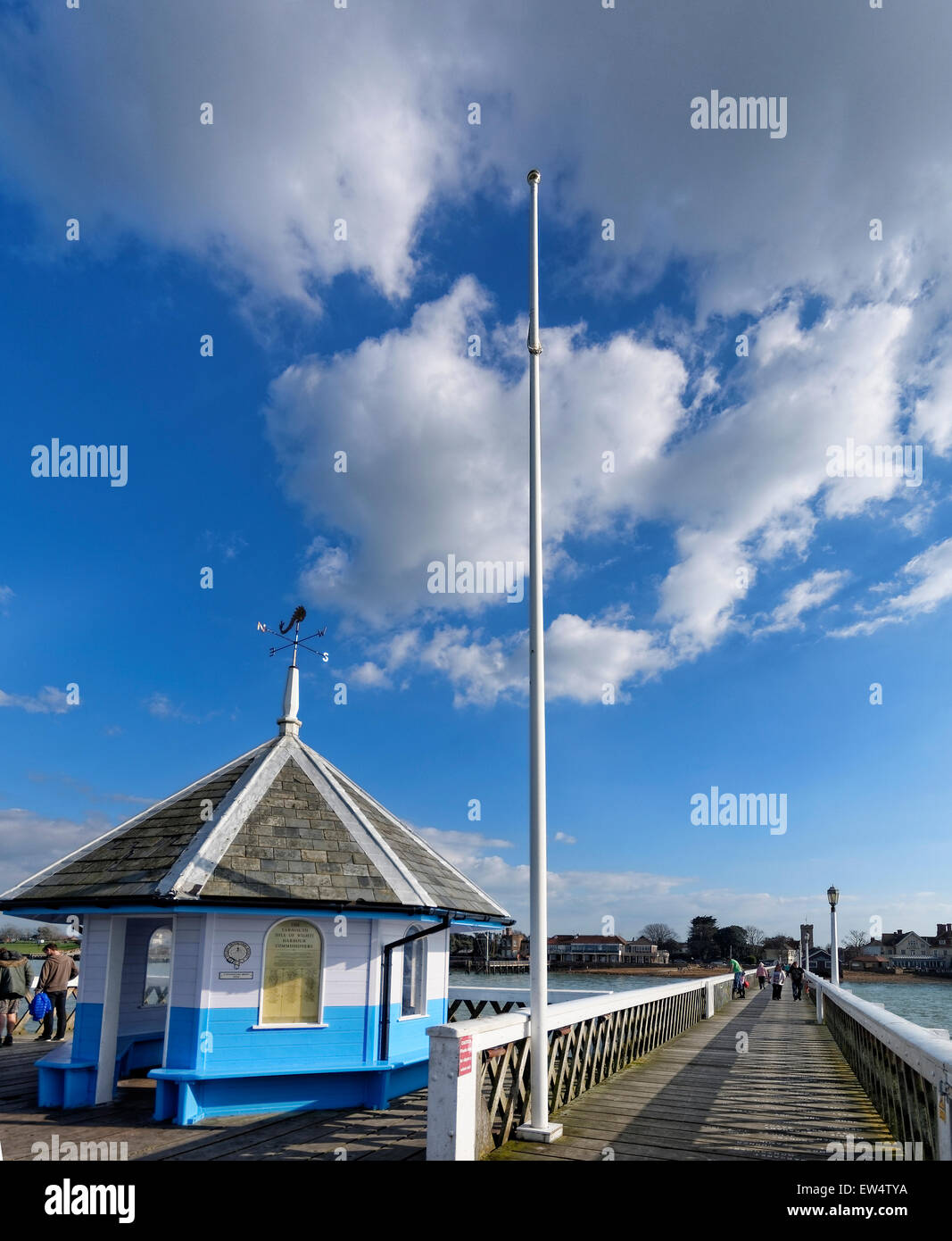 Yarmouth Pier was opened in 1876. It received Grade 2 listed status in 1975. Originally 685 ft (207.5m) long, it's now 609 ft Stock Photo