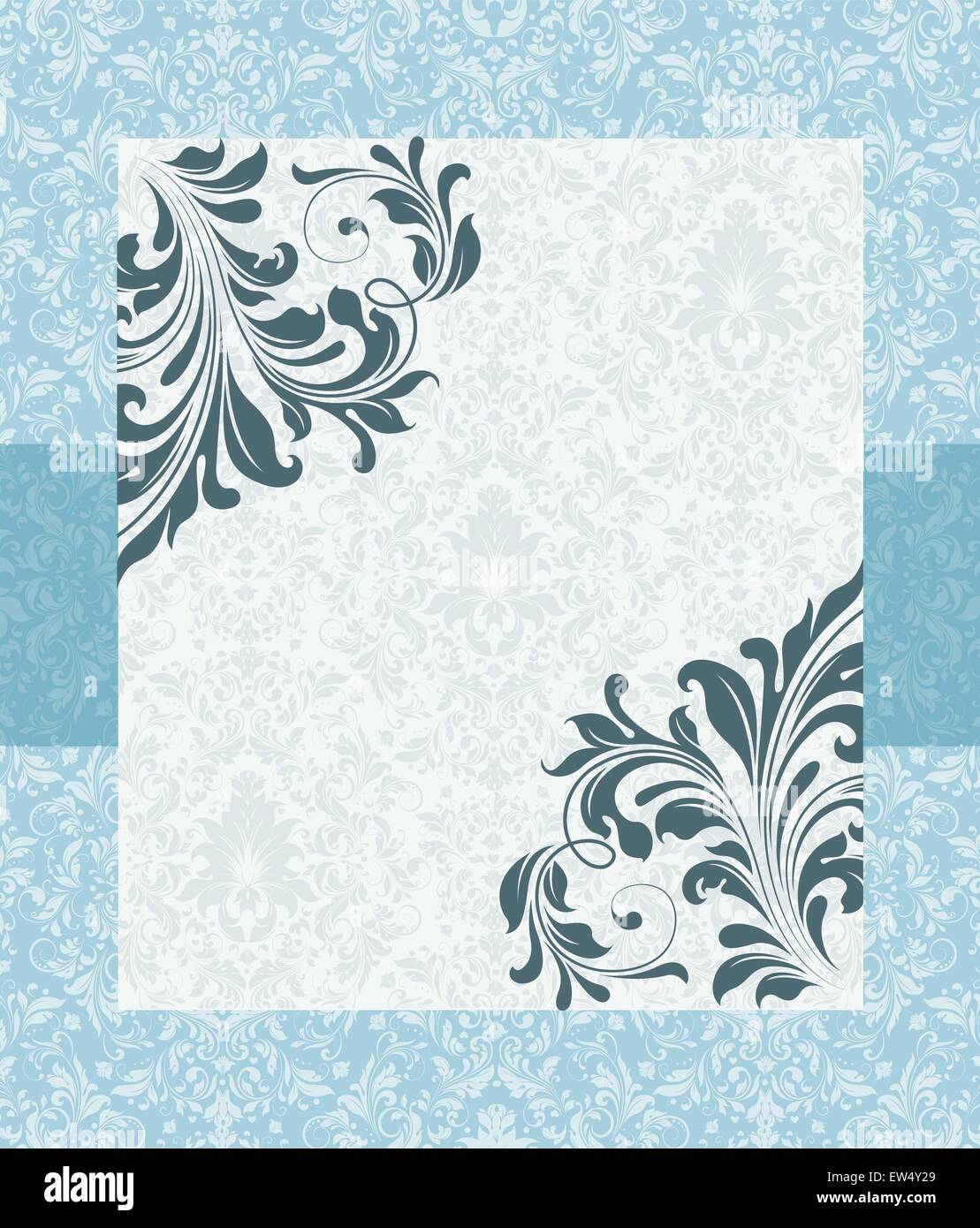 Vintage invitation card with ornate elegant retro abstract floral ...