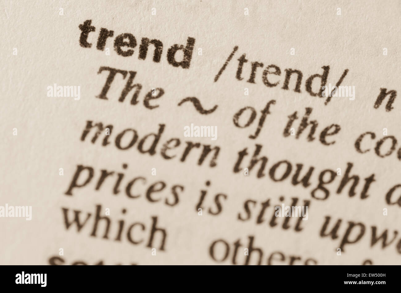 Definition of word trend  in dictionary Stock Photo