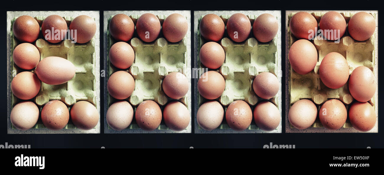 Eggs packages with letters forming the word eggs Stock Photo Alamy