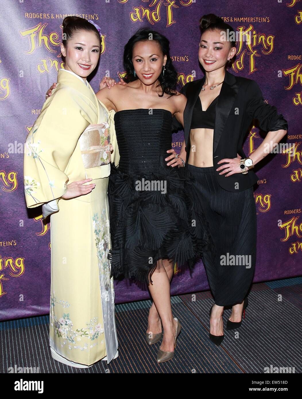 Opening night after party for The King and I at the Vivian Beaumont Theatre - Arrivals.  Featuring: Yuki Ozeki, LaMae Caparas, Sumie Maeda Where: New York City, New York, United States When: 17 Apr 2015 C Stock Photo