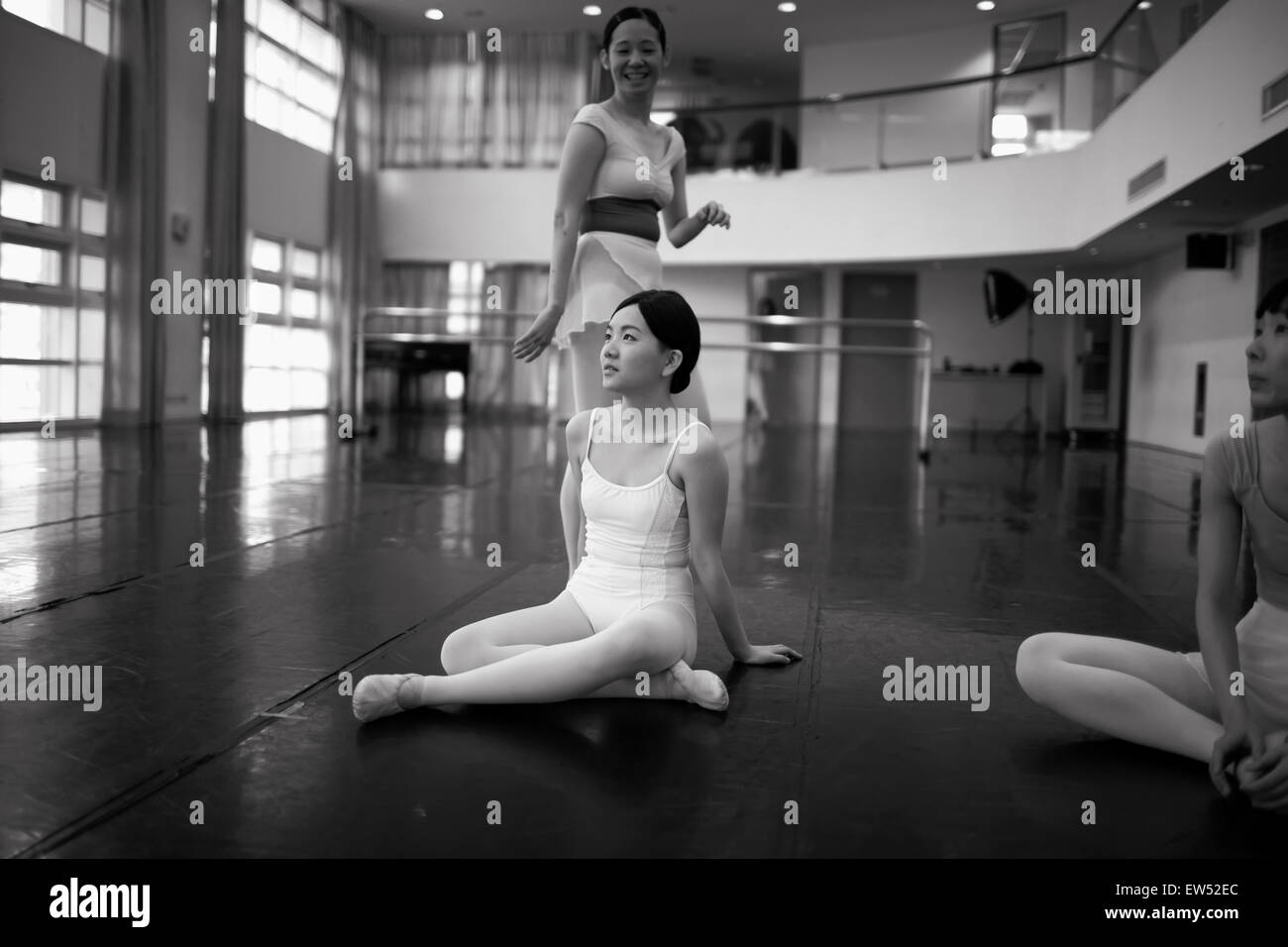 Ballet class in Taiwan, Ballerinas Stock Photo