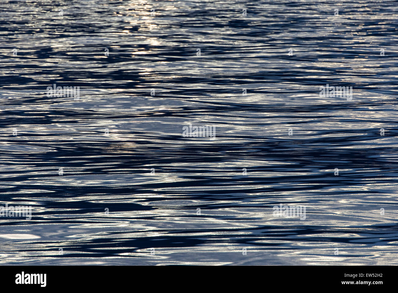 Light and shadow, ripples, sea, Denmark Strait, Greenland Stock Photo