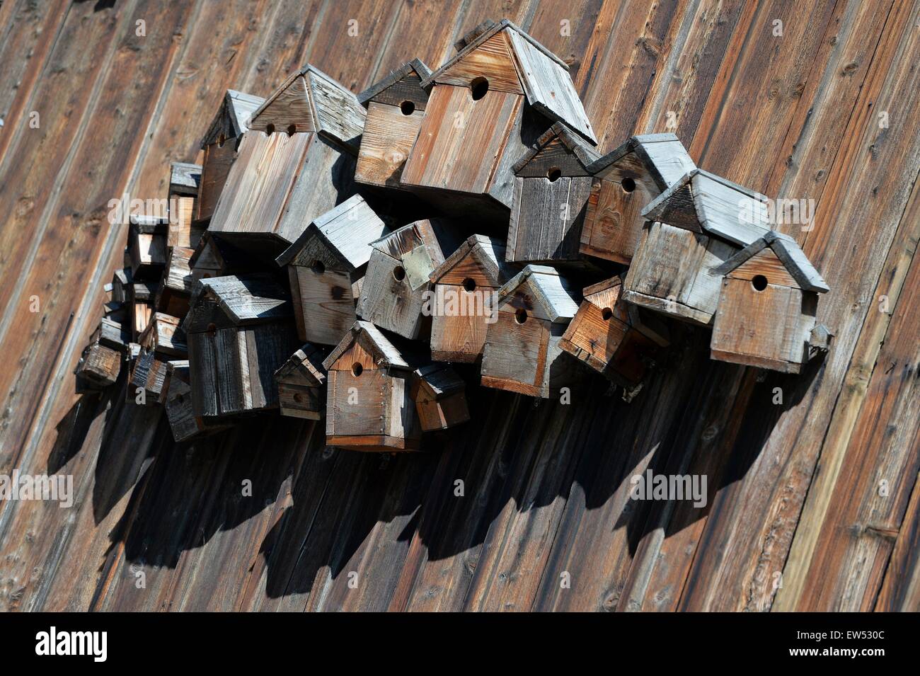 Birdhouses, Germany, city of Füssen, 03. June 2015. Photo: Frank May/picture alliance Stock Photo