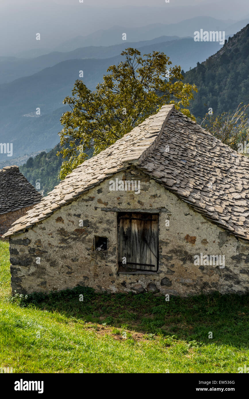 Tella village, Huesca Pyrenees, Spain, Europe Stock Photo