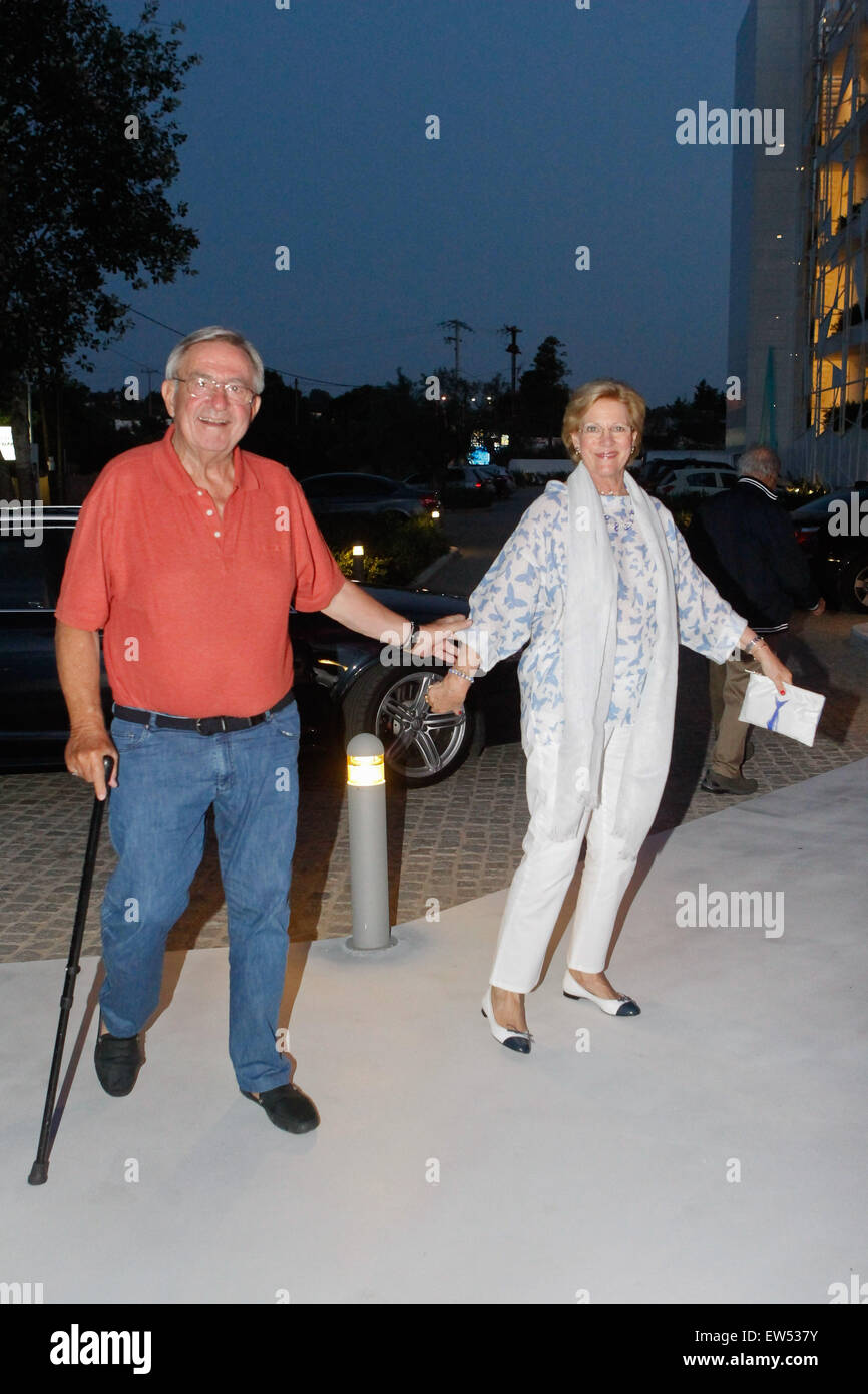 Porto Heli, Peloponnese, GREECE. 17th June, 2015. King Constantine of Greece and Queen Anne-Marie arrive for the party. © Aristidis Vafeiadakis/ZUMA Wire/Alamy Live News Stock Photo