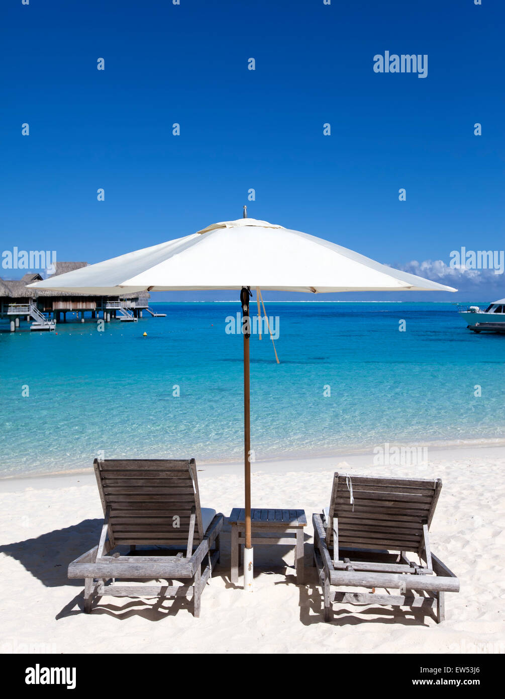 Sun protection umbrellas, beach, sea. Stock Photo