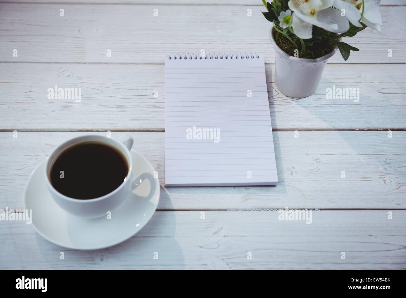 Overhead shot of notepad Stock Photo - Alamy