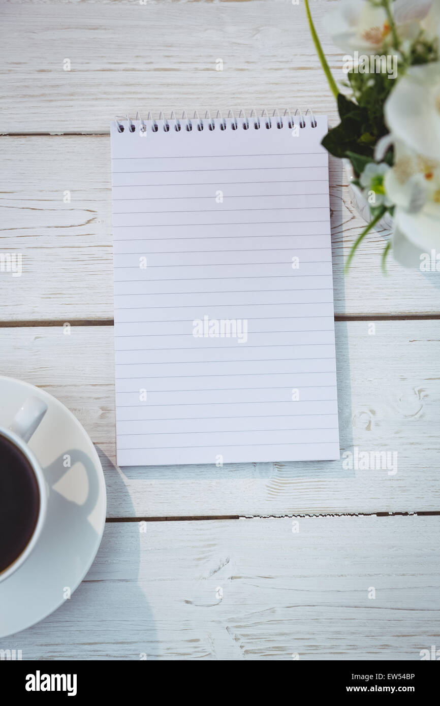 Overhead shot of notepad Stock Photo - Alamy