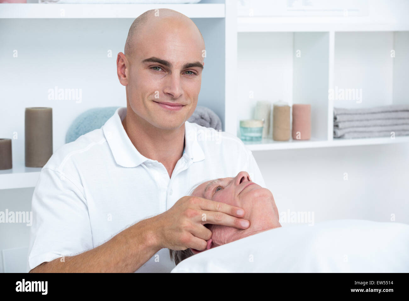 Man receiving head massage Stock Photo Alamy