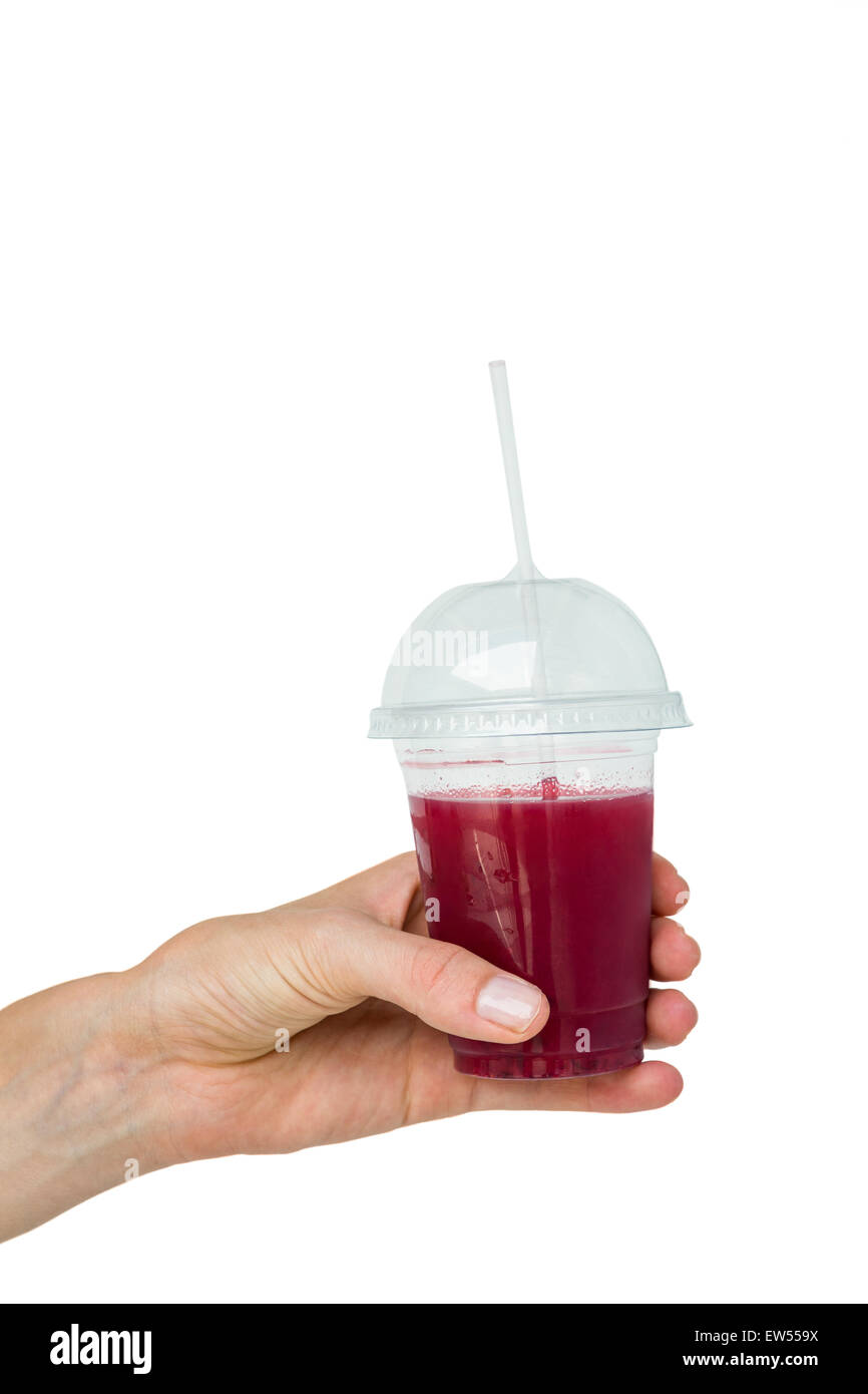 Hand holding healthy juice Stock Photo