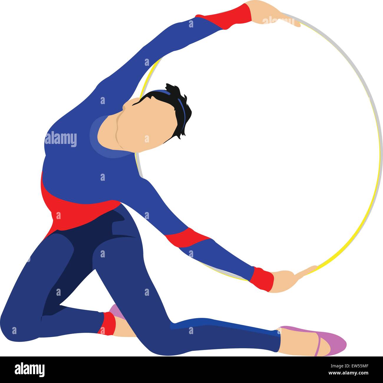 Girl with gymnastic hoops. Vector illustration Stock Vector