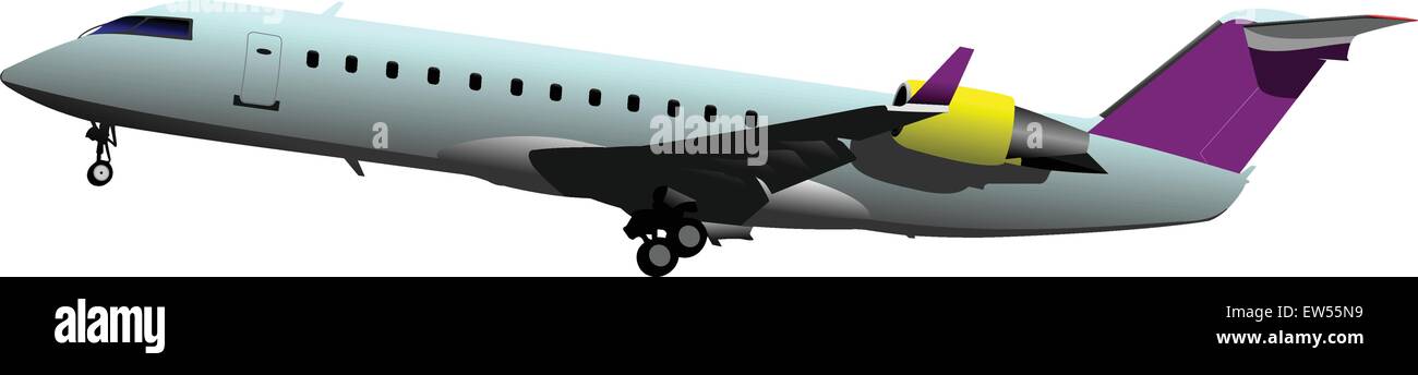 Airplane approaching runway Stock Vector Images - Alamy