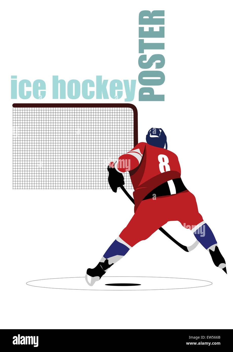 Ice hockey player poster. Vector illustration Stock Vector Image & Art