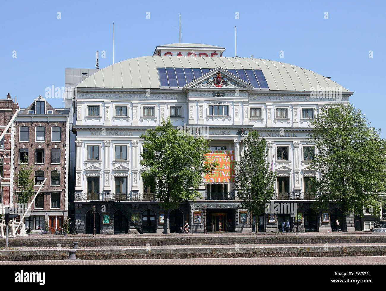 Late 19th century Royal Theatre Carré in Amsterdam, The Netherlands, along Amstel river. Built in Classicist style Stock Photo