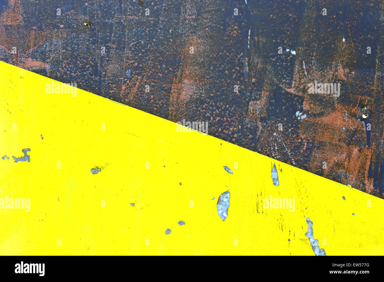 Grunge black and yellow iron surface background Stock Photo