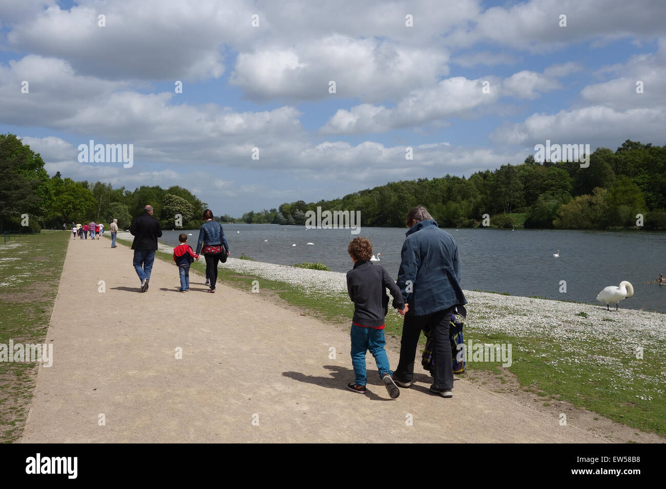 Grandmother walking with grandson Stock Photo