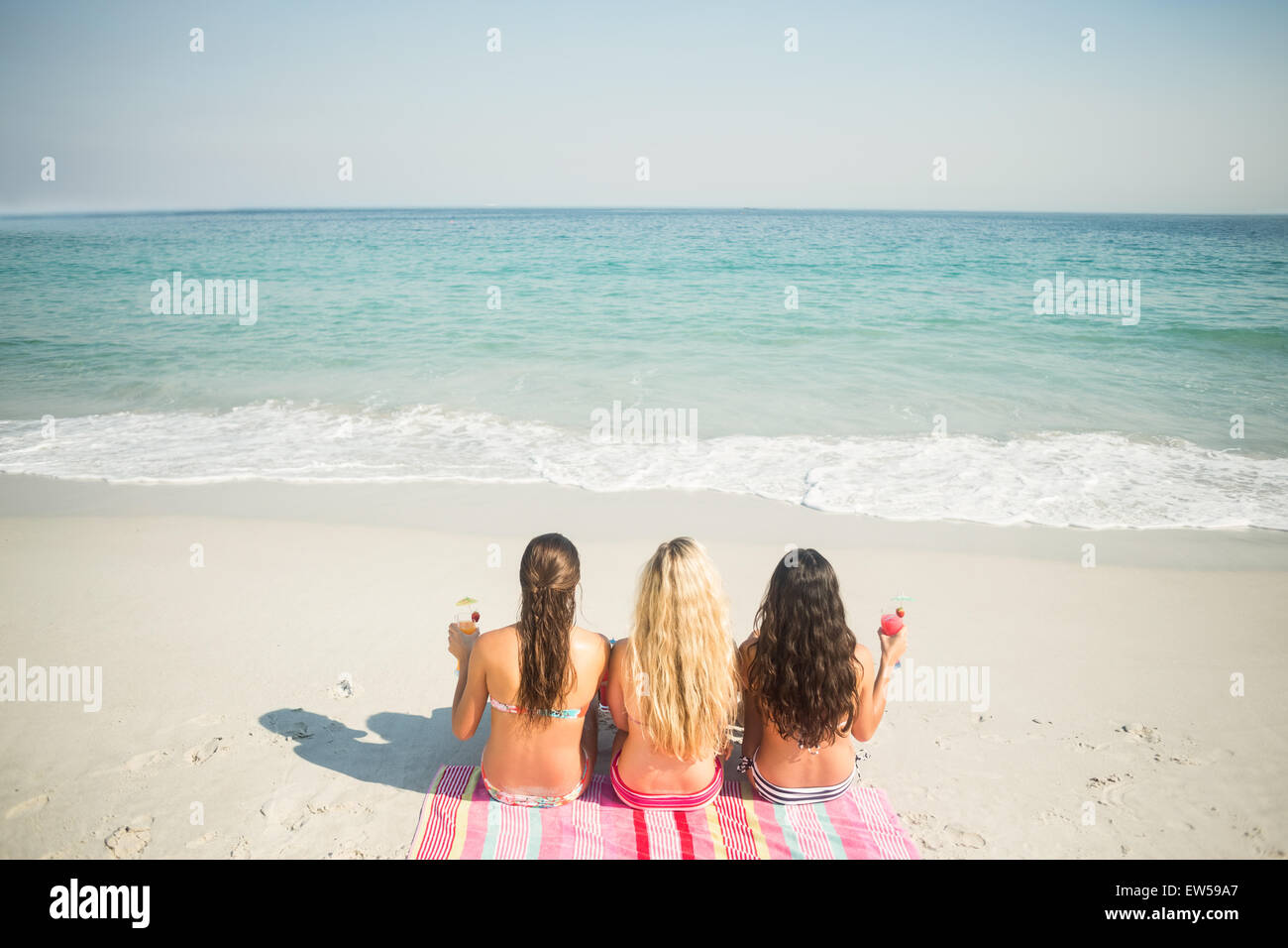 group of friends in swimsuits Stock Photo