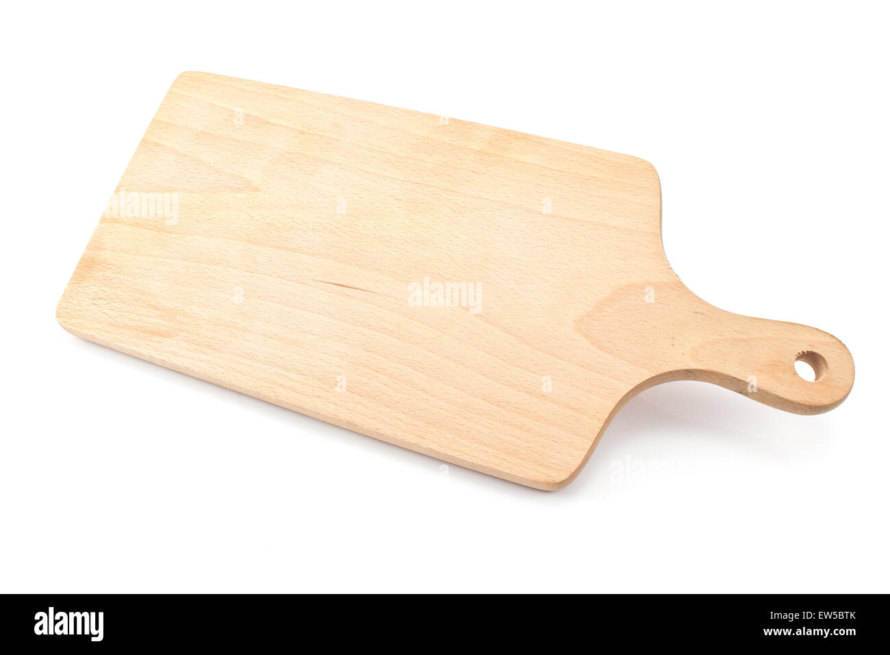 Wooden chopping board isolated on white Stock Photo