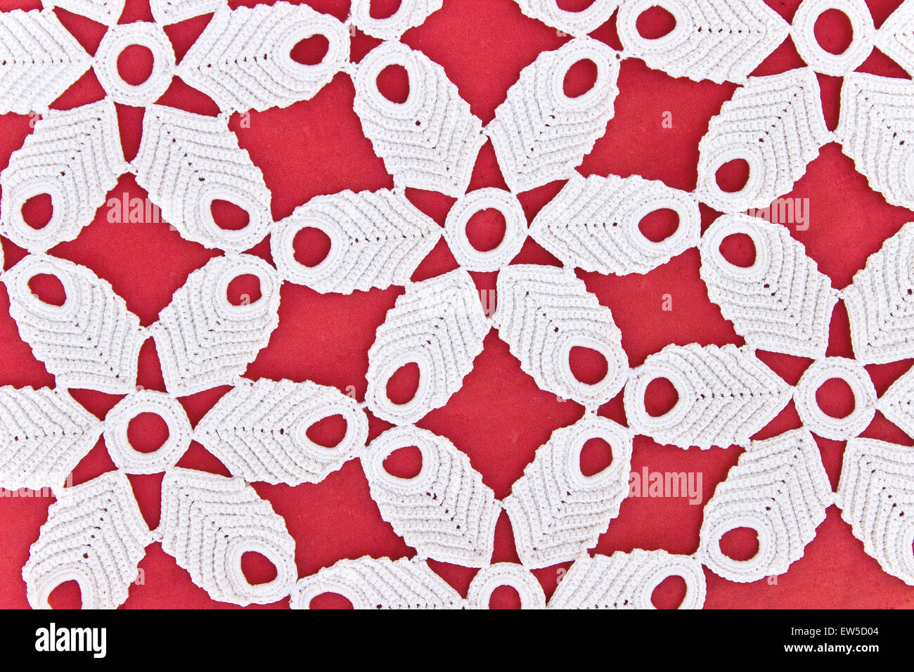White and red lace fabric hi-res stock photography and images - Alamy