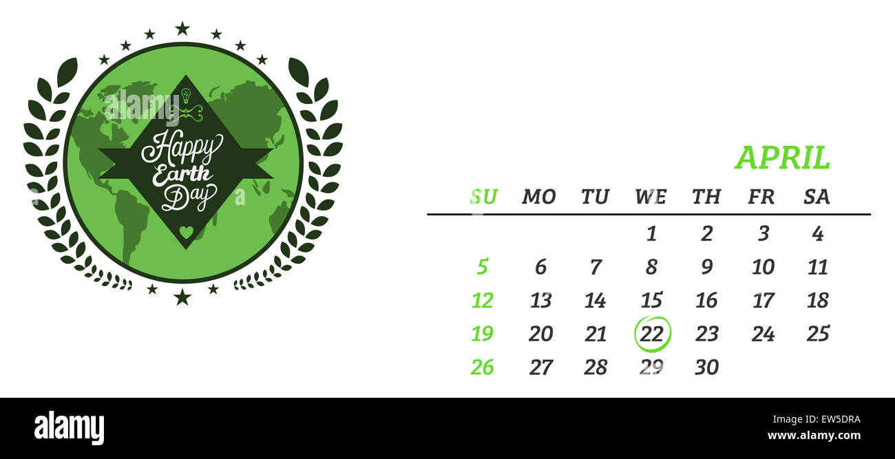 Composite image of april calendar Stock Photo
