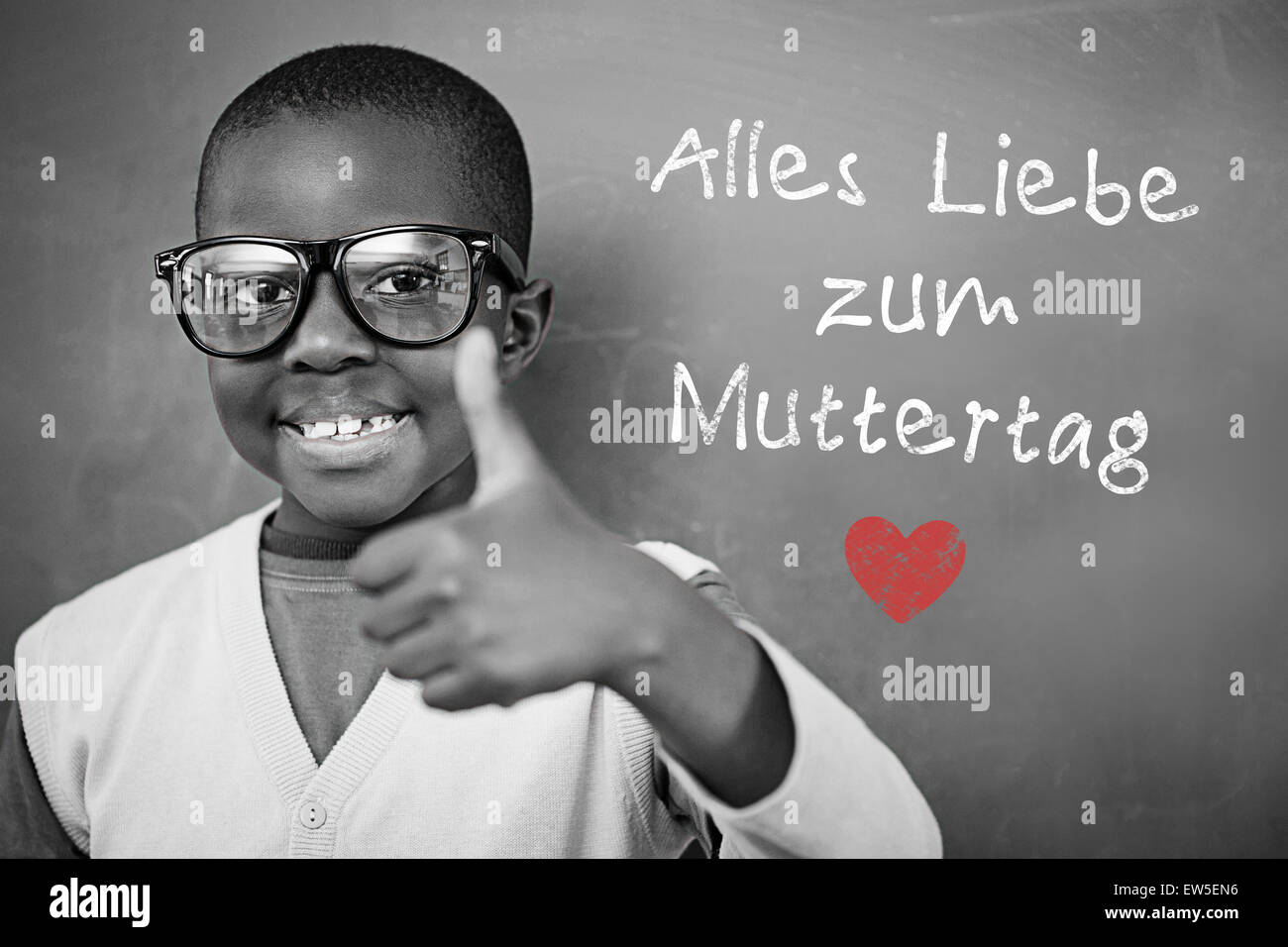 Composite image of schoolchild with blackboard Stock Photo