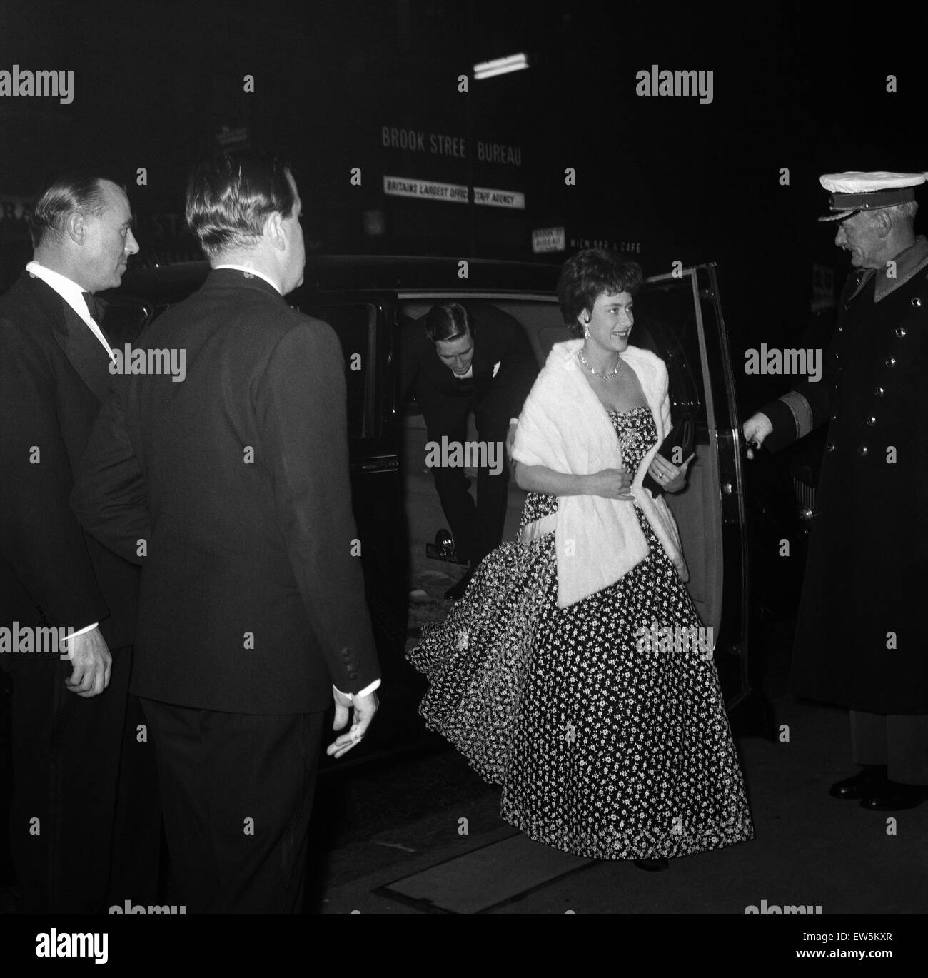 Princess Margaret and Anthony Armstrong-Jones attend the premiere of 'Spartacus' held at the Metropole Cinema, Victoria. 7th December 1960. Stock Photo