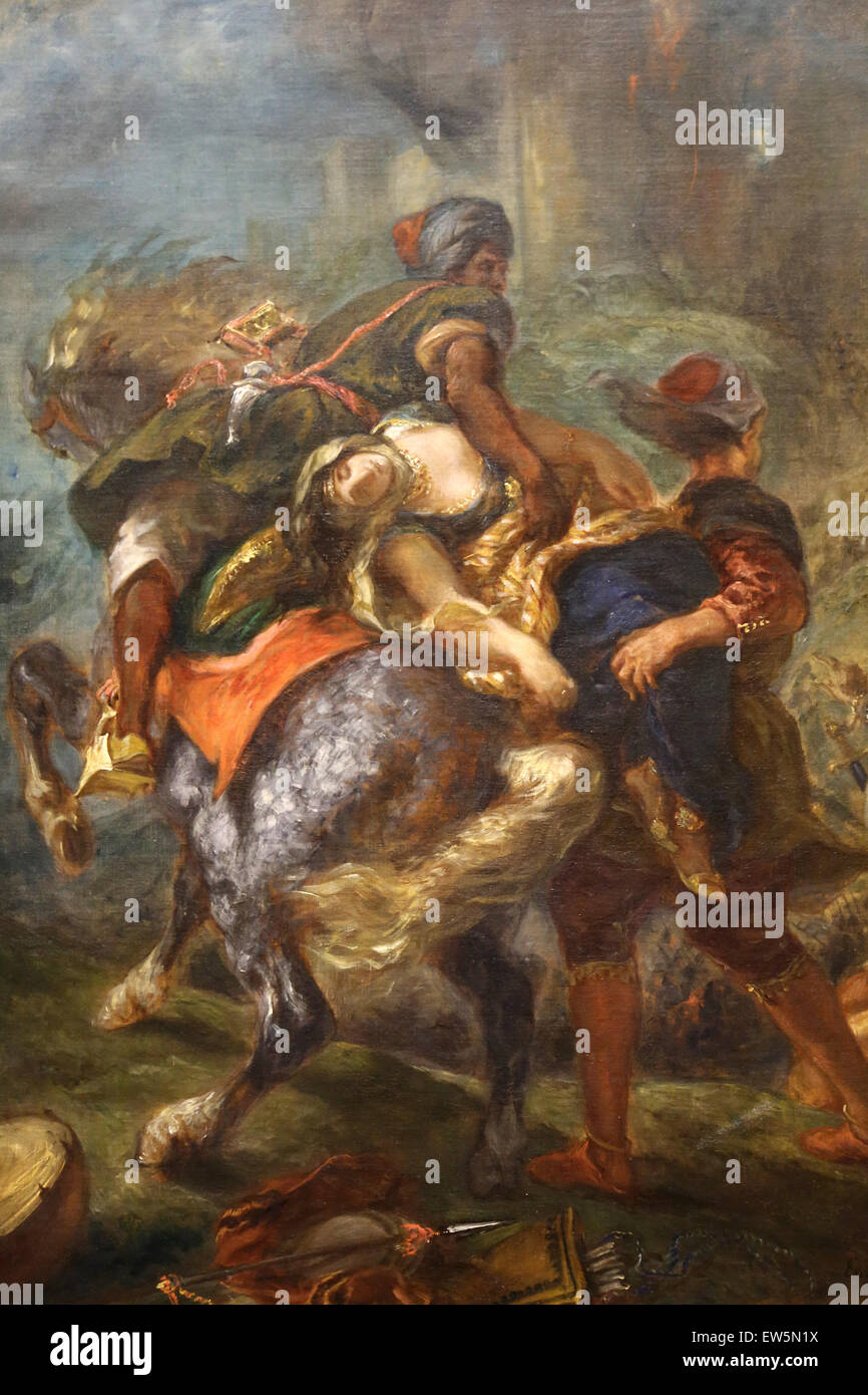 Eugene Delacroix (1798-1863). French painter. The Abduction of Rebecca, 1846. Oil on canvas. Metropolitan Museum of Art. Ny. USA Stock Photo