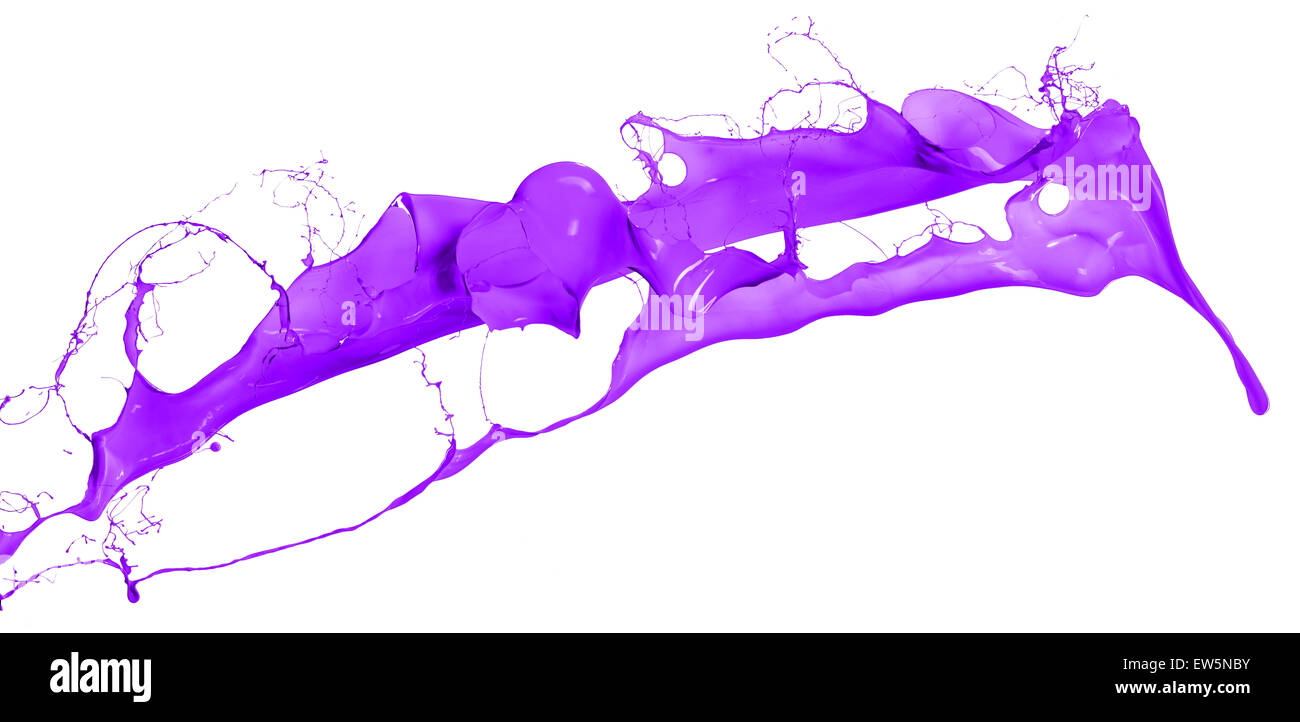 Purple splash isolated on white background Stock Photo - Alamy