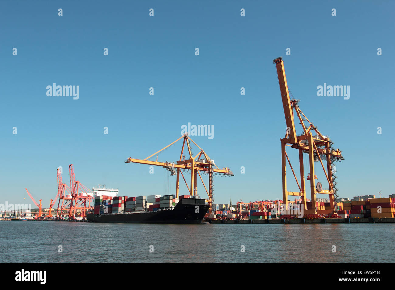 Container terminal in Gdynia. Baltic Container Terminal (BCT), Gdynia, Poland Stock Photo