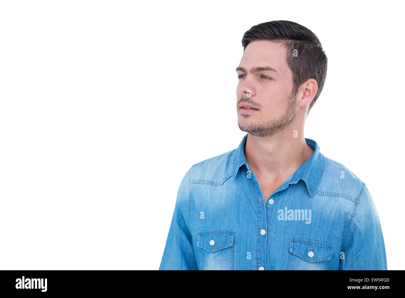 Thoughtful hipster looking away Stock Photo - Alamy