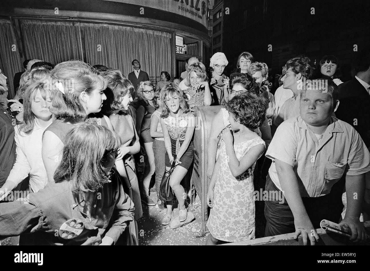 The Beatles in New York City, on their North American Tour a head of their concert to be held at Forest Hills.   (picture shows) Fans going Wild for the Beatles. 28th August 1964. Stock Photo