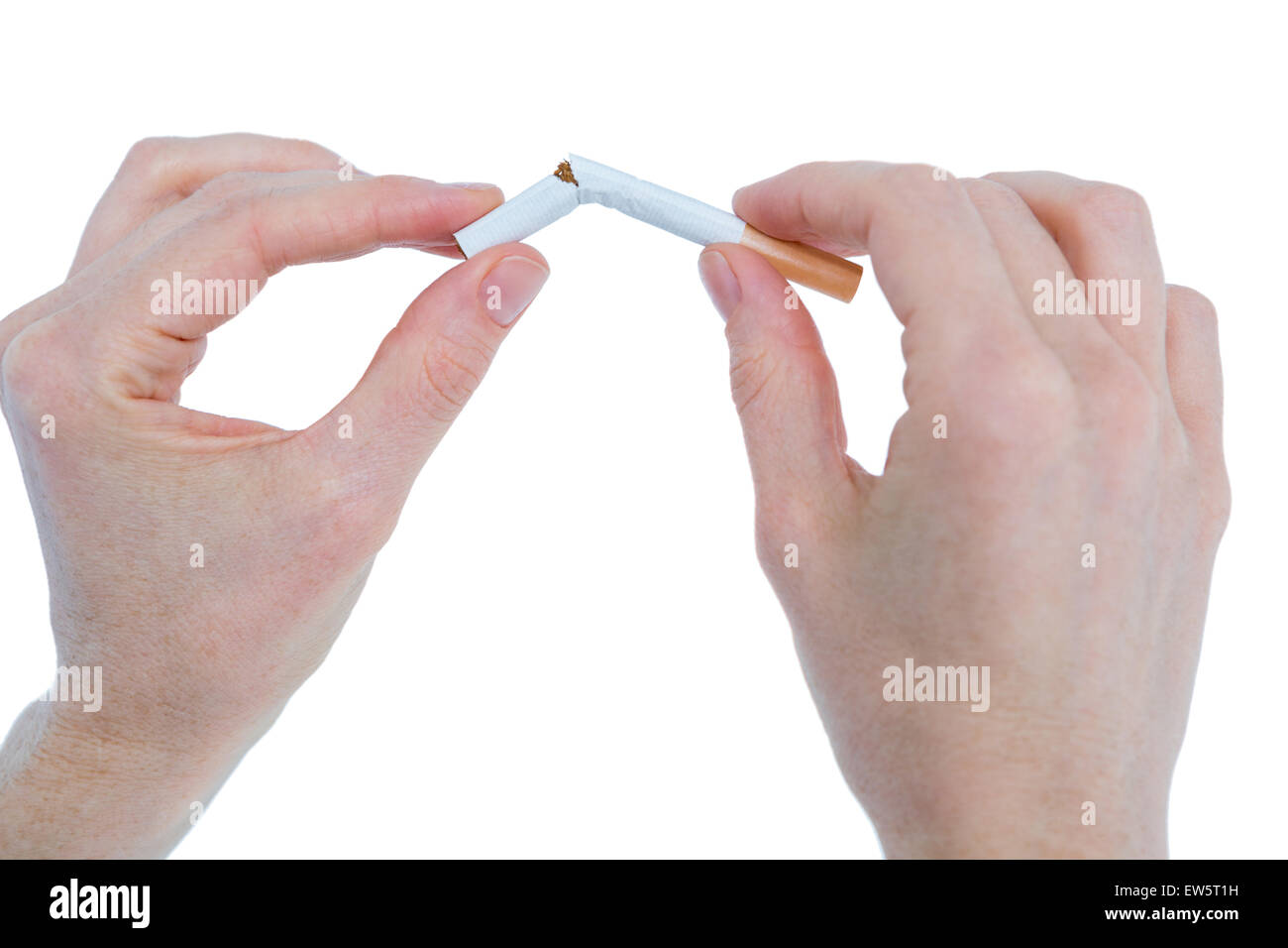 Close up view of woman snapping cigarette Stock Photo Alamy
