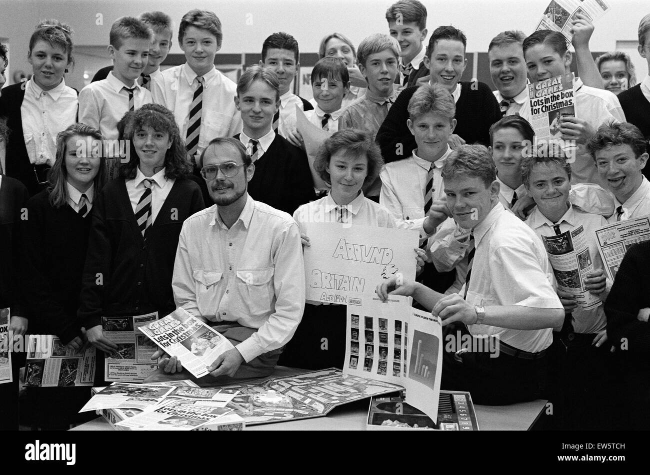 Board game expert Mr David Holmes, of the Great Game Company, Denby Dale, pictured during a visit to King James's High School, Almondbury, where he gave away plenty of clues on how to create winning designs. With him are Rachel Whitehead and Kevin Stead ( Stock Photo