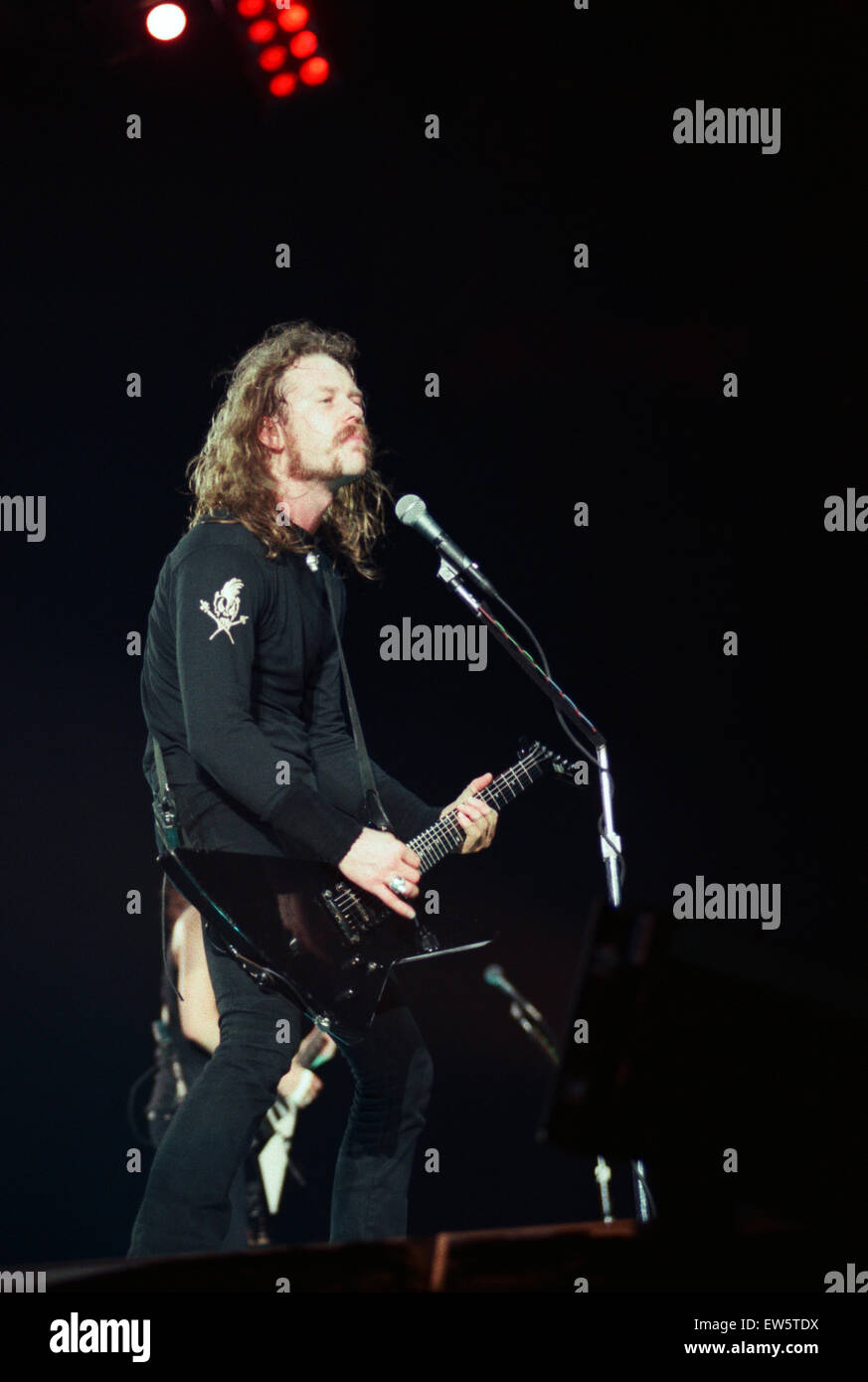 Metallica in concert at the NEC Arena, Birmingham. James Hetfield, lead