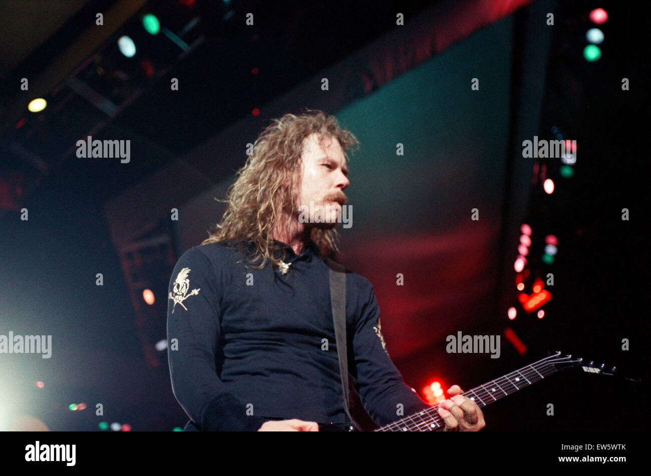 Metallica in concert at the NEC Arena, Birmingham. James Hetfield, lead