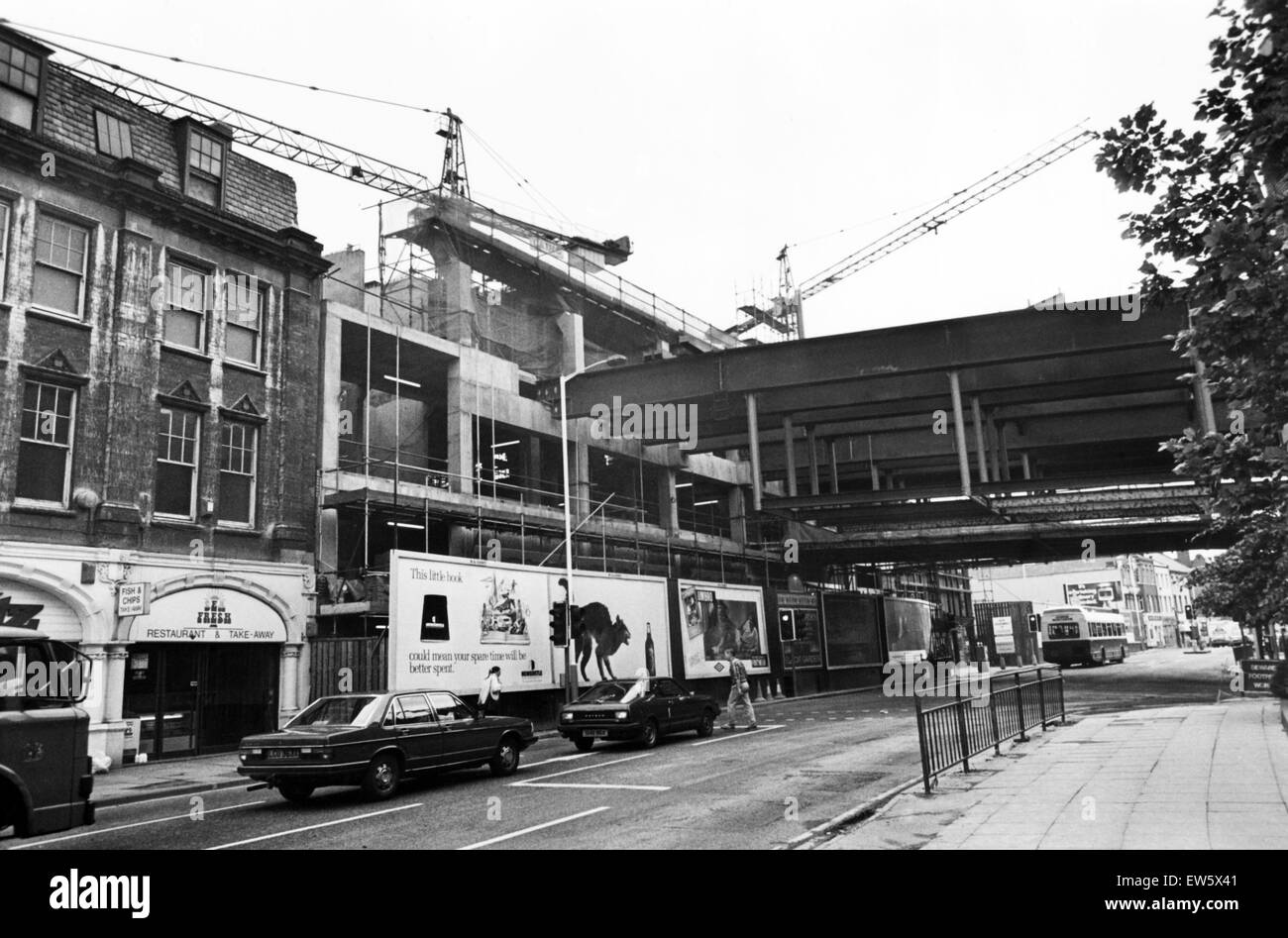 Exterior view of the construction of Eldon Garden Shopping Centre, Newcastle upon Tyne, Tyne and Wear. 15th July 1988. Stock Photo