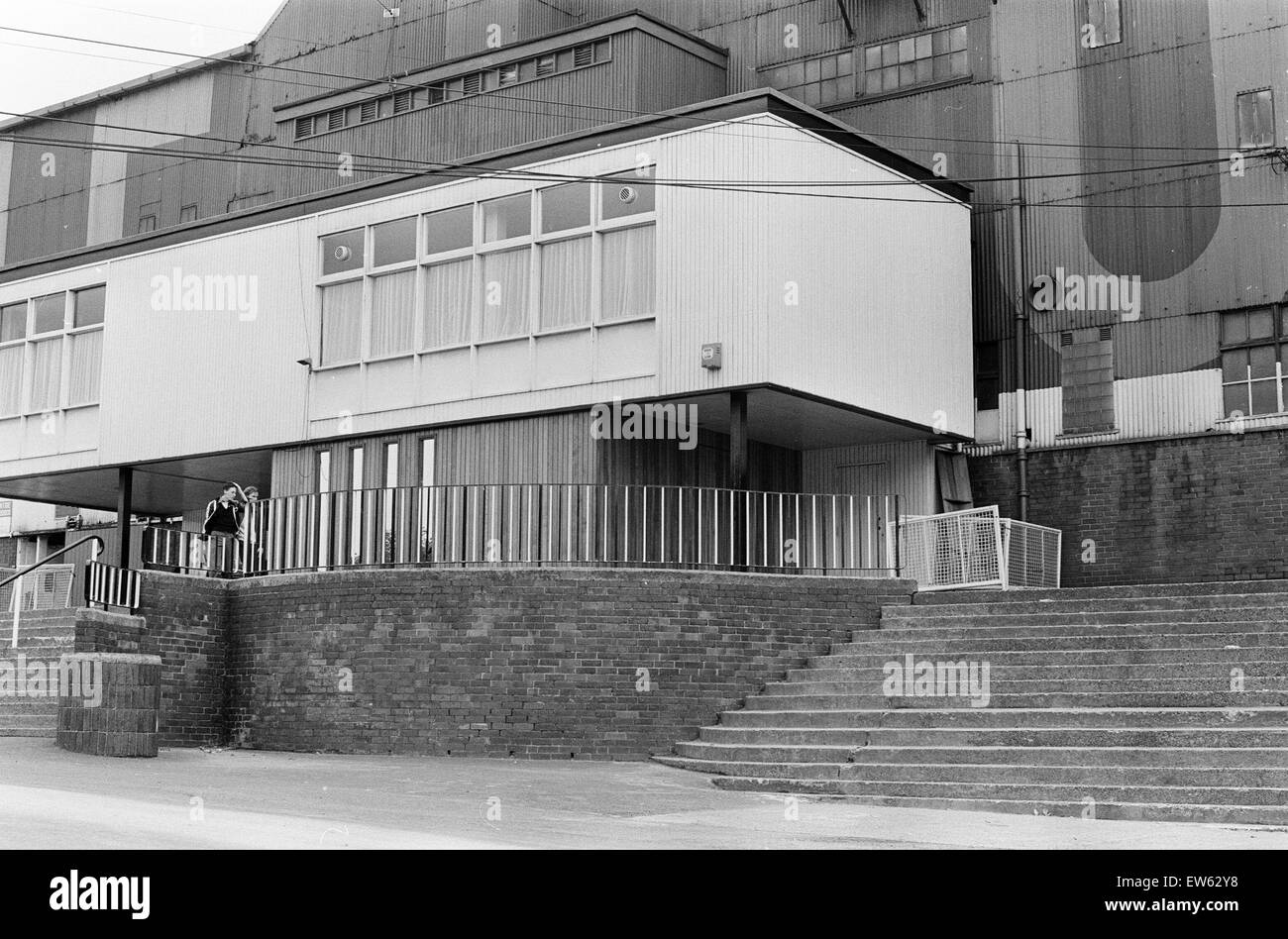 St James Park, home of Newcastle United Football Club. Steps leading to the Directors and Players Entrance, 25th August 1977. Stock Photo