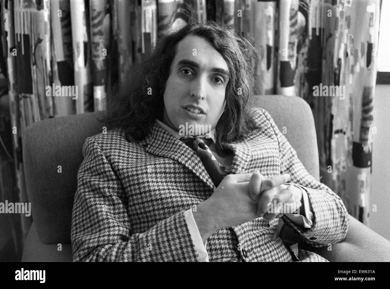 Tiny Tim (born Herbert Khaury; April 12, 1932 - November 30, 1996) was an American singer, ukulele player, and musical archivist. He was most famous for his rendition of "Tiptoe Through the Tulips" sung in a distinctive high falsetto/vibrato voice. (pictu Stock Photo