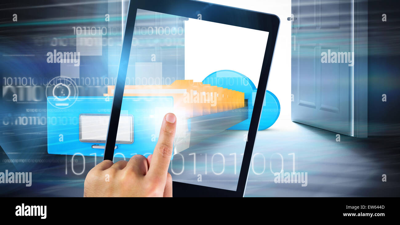 Hand using tablet hi-res stock photography and images - Alamy