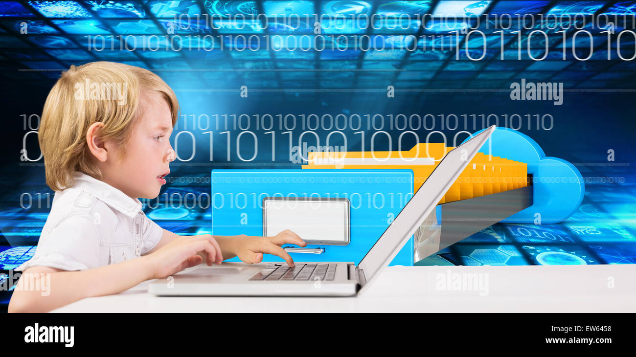 Child using computer binary hi-res stock photography and images - Alamy