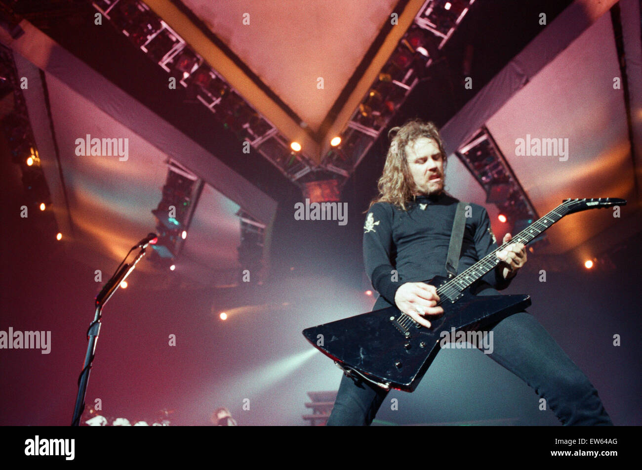 Metallica in concert at the NEC Arena, Birmingham. James Hetfield, lead
