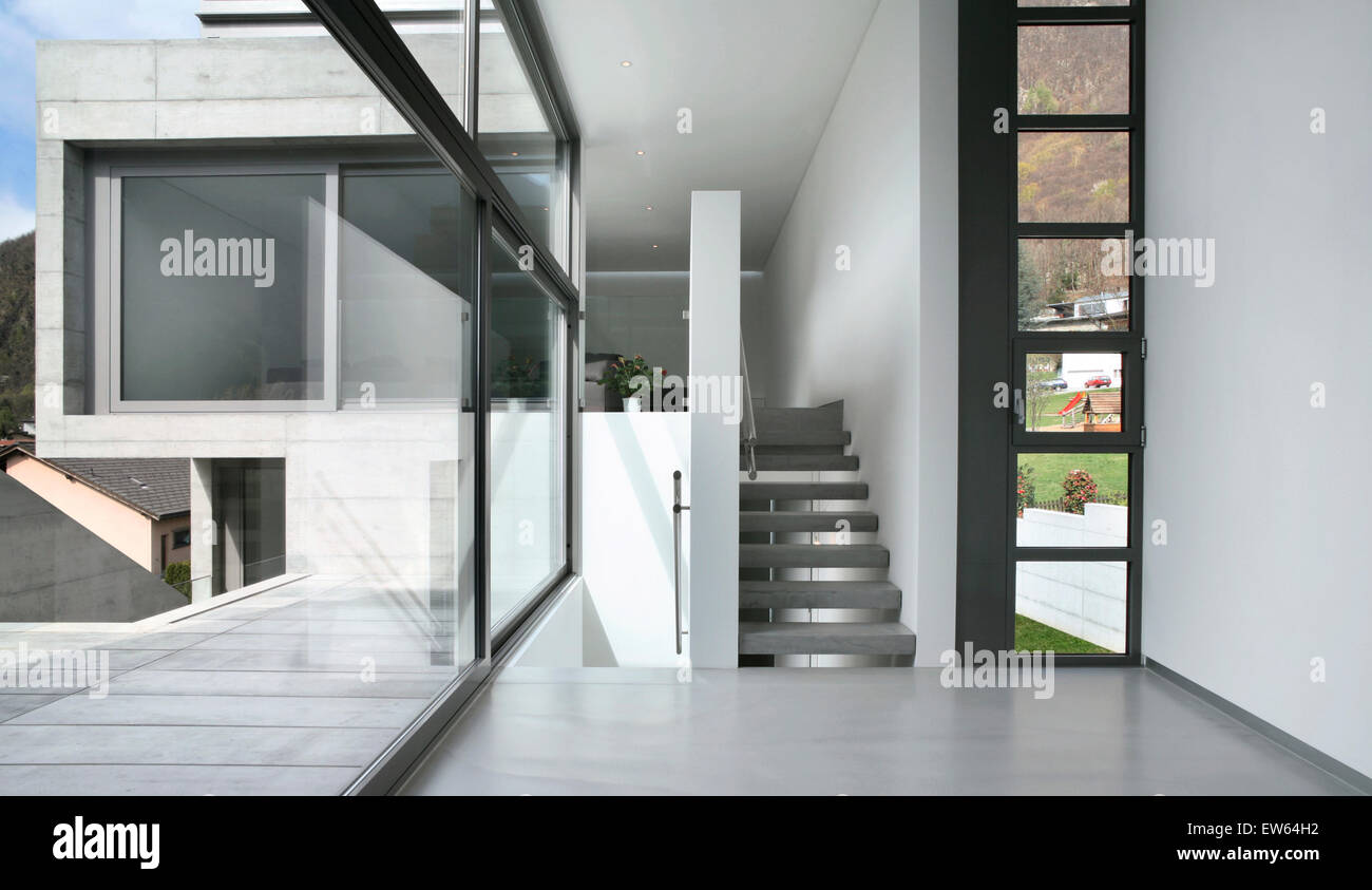 villa design in concrete, interior view Stock Photo - Alamy