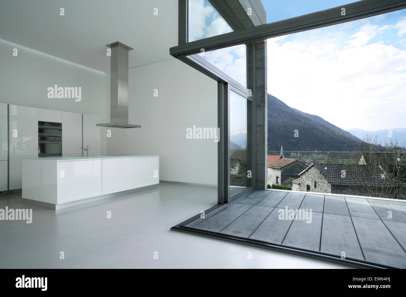 villa design in concrete, interior view Stock Photo - Alamy