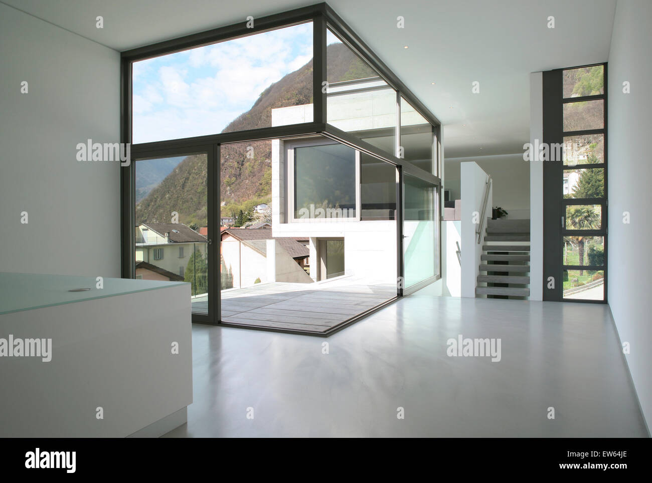 villa design in concrete, interior view Stock Photo - Alamy