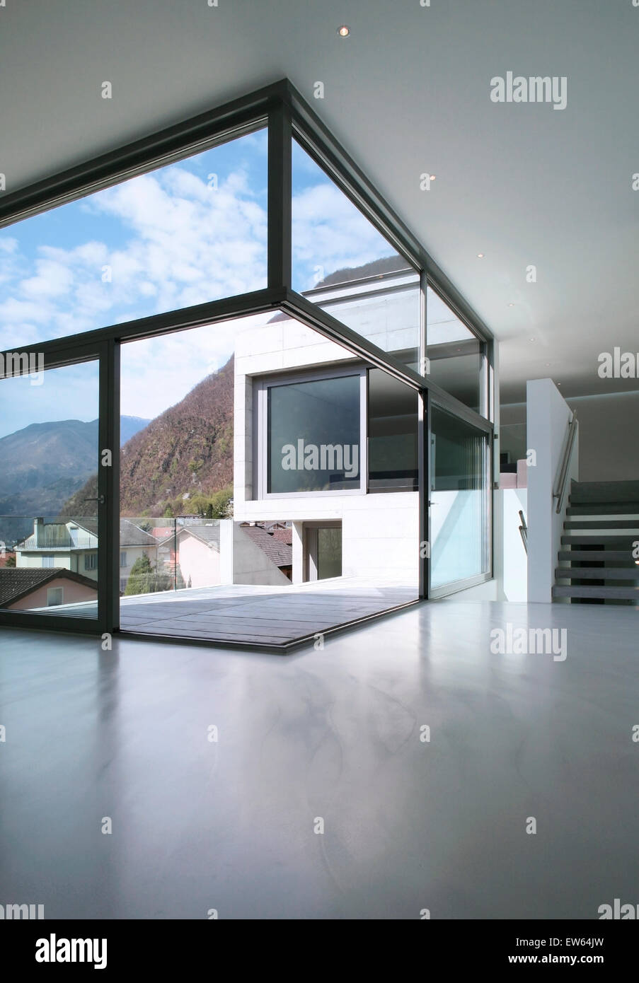 villa design in concrete, interior view Stock Photo - Alamy