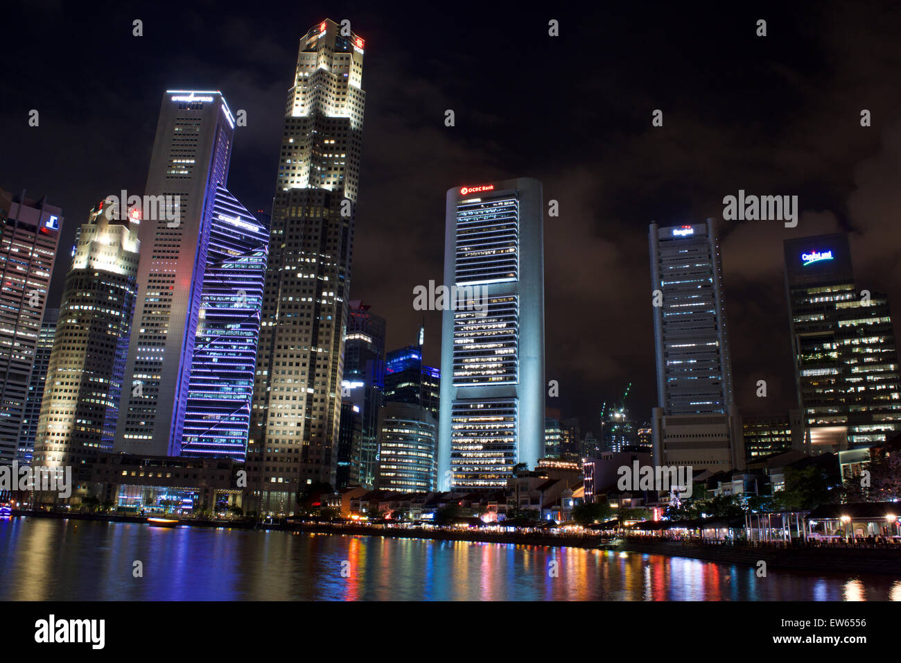 Singapore boat quay night hi-res stock photography and images - Alamy