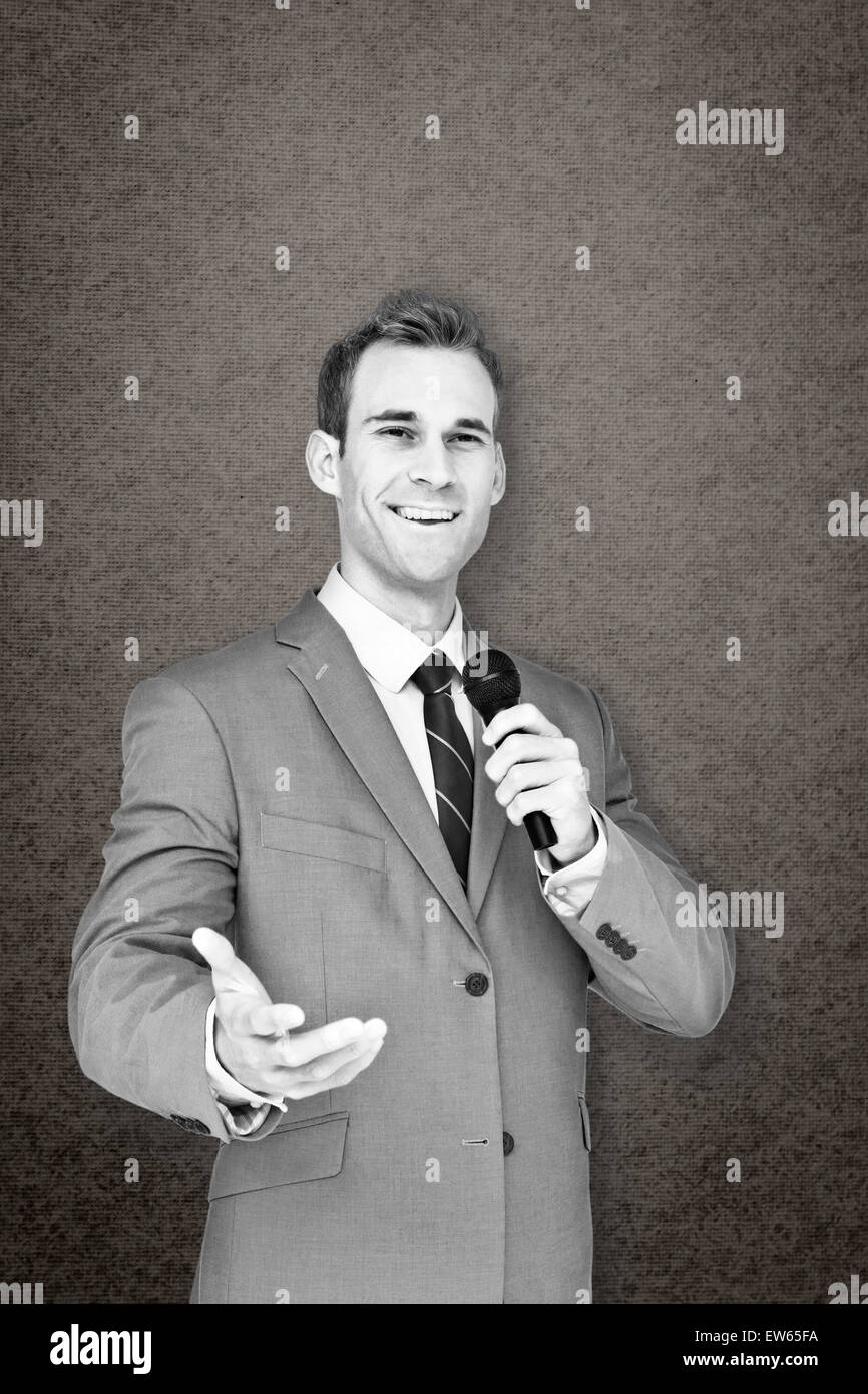 Man Giving Speech Microphone High Resolution Stock Photography and ...